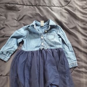 Girl 18 month denim dress tutu bottom Osh Kosh